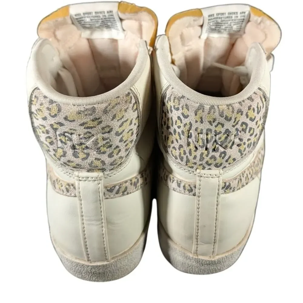 Nike Blazer Mid '77 SE Leopard Swoosh Sail Women's 9.5 Sneakers